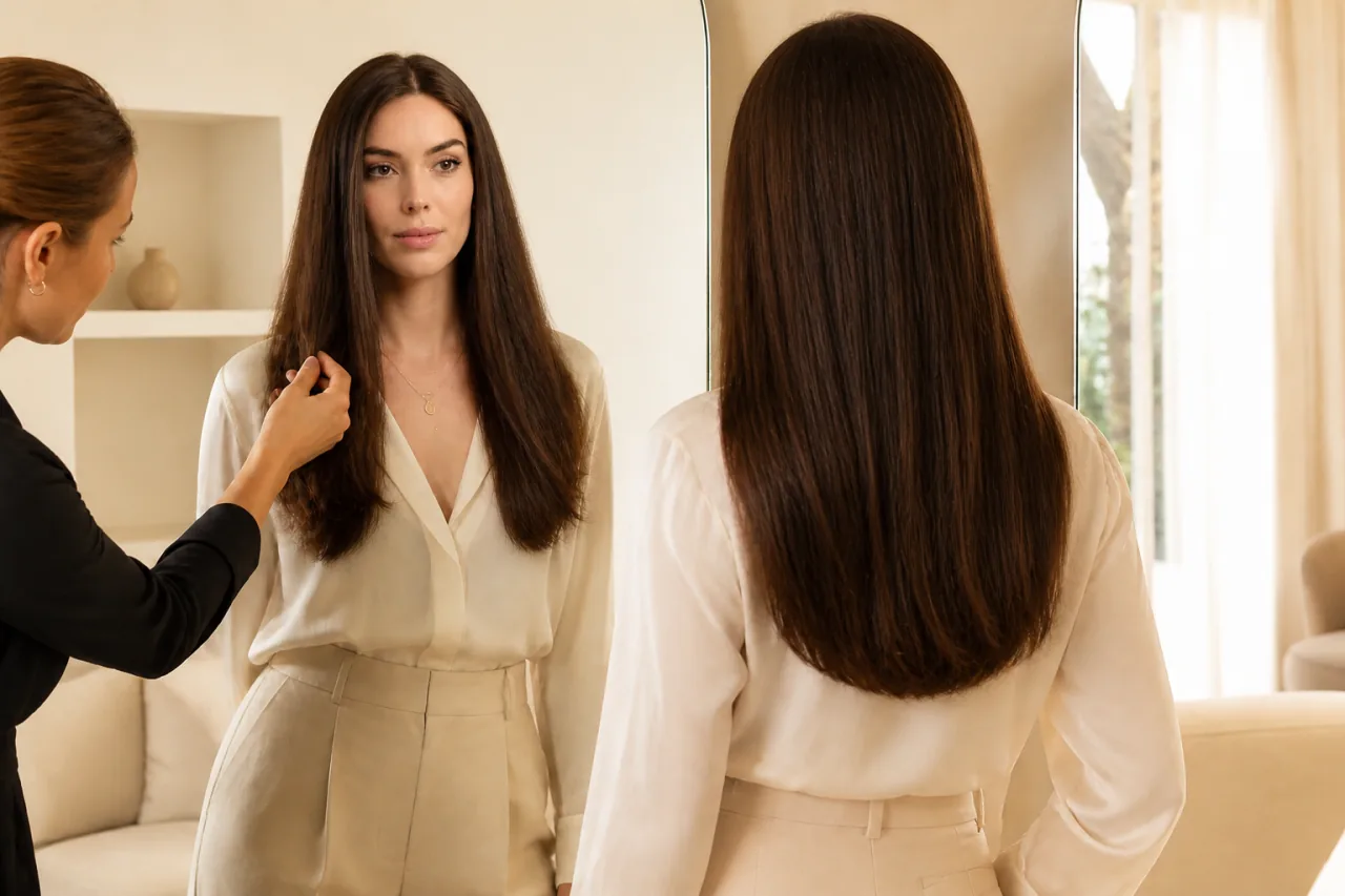 Essayage personnalisé d’une perruque sur-mesure en cheveux naturels T-WIGS