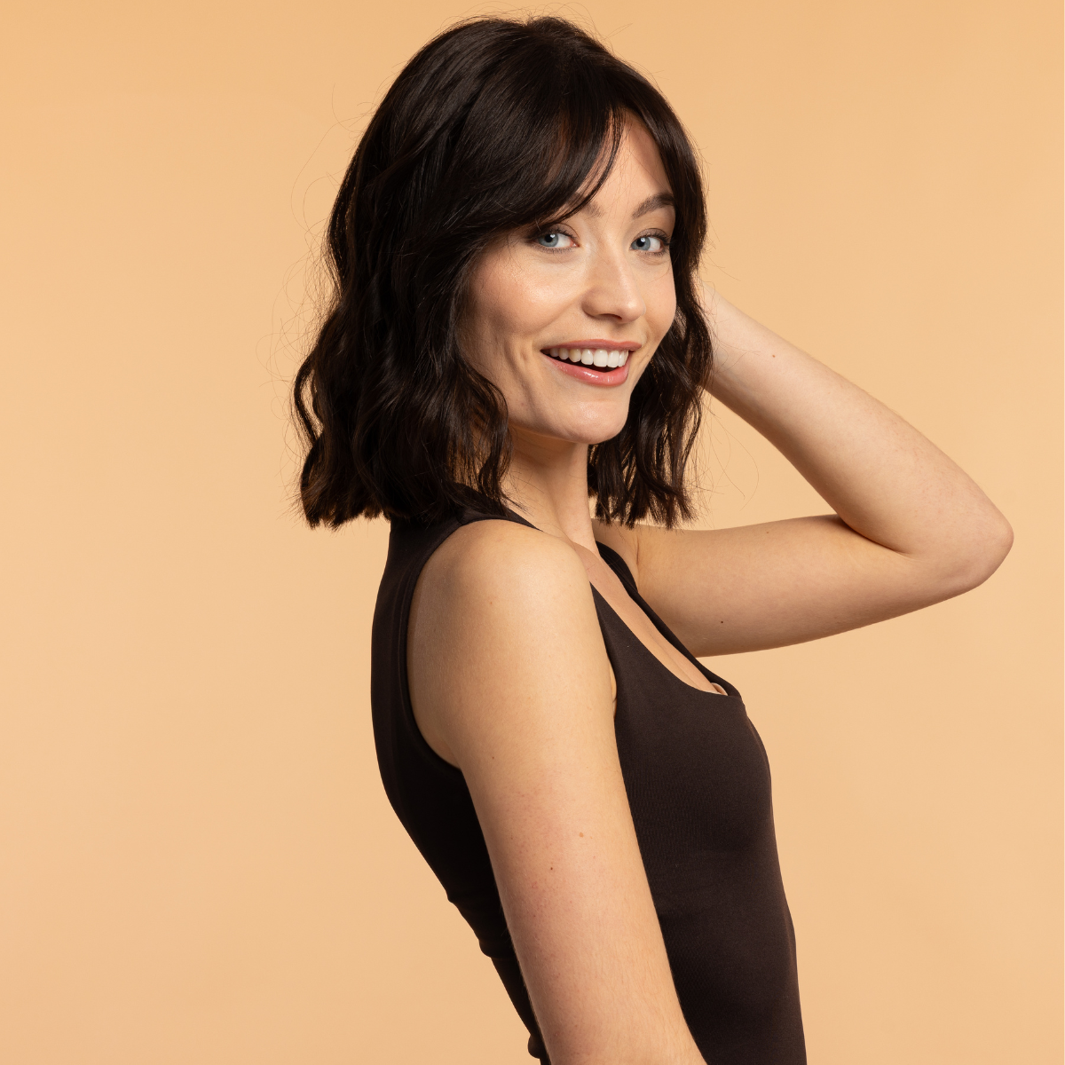 Perruque coupe carrée, frange, rideau, prothèse, capillaires, indétectable et légère