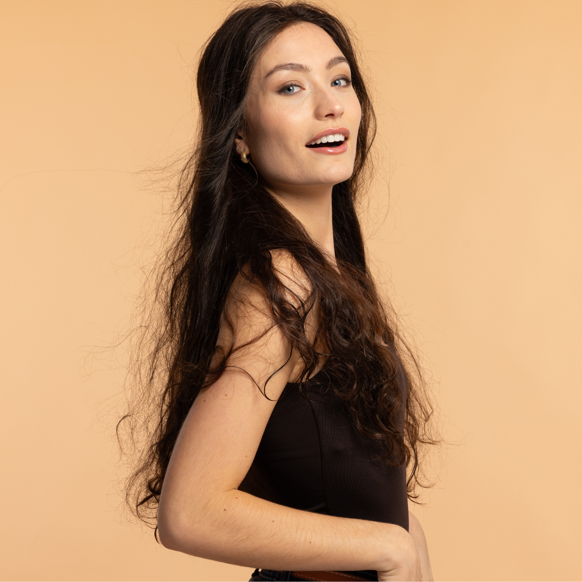 Perruque, longue, ondulé, châtain foncé, gamme luxe, prothèses, capillaires pour alopécie twigs