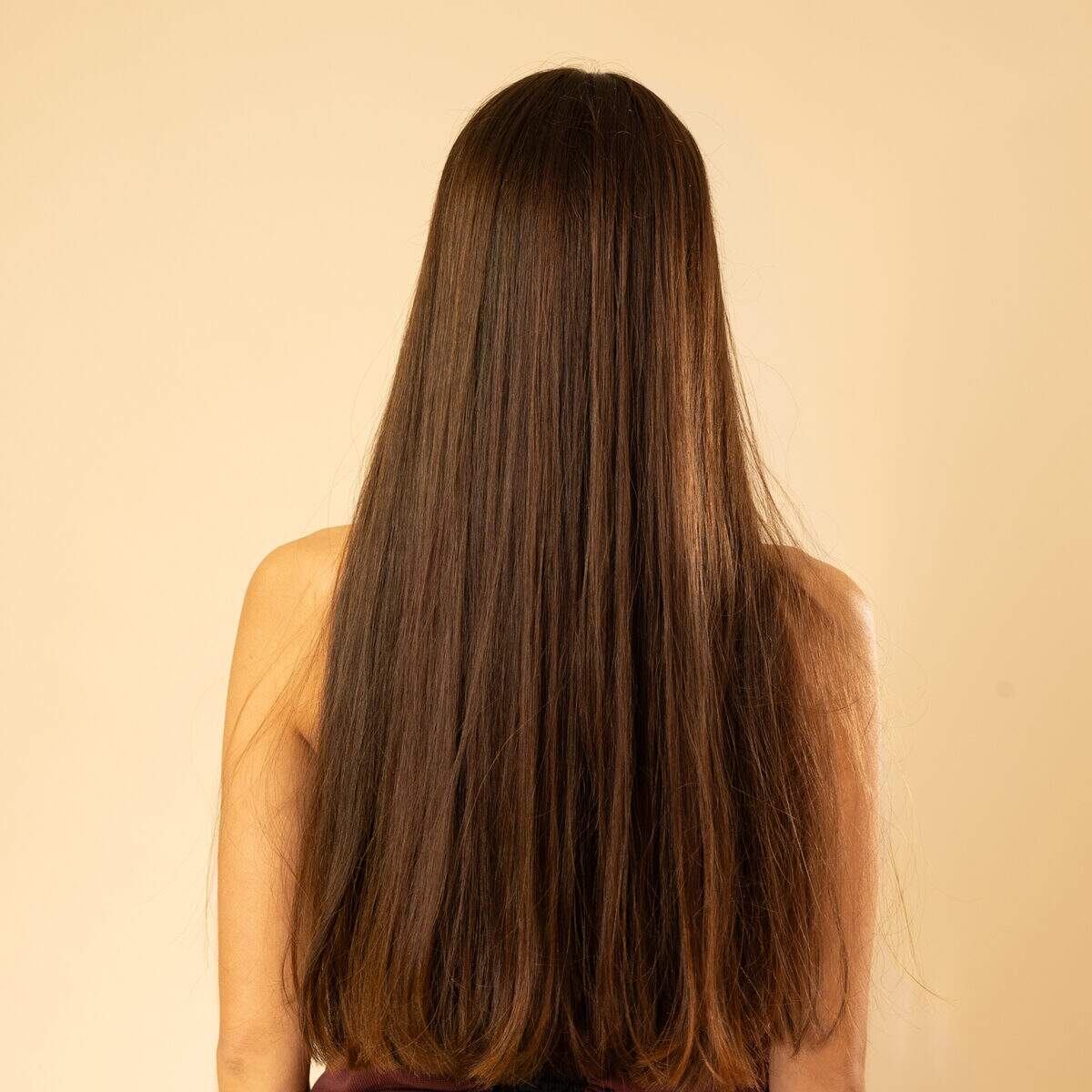 Image de Perruque en cheveux naturel vierge - Longue 45 cm - chatain