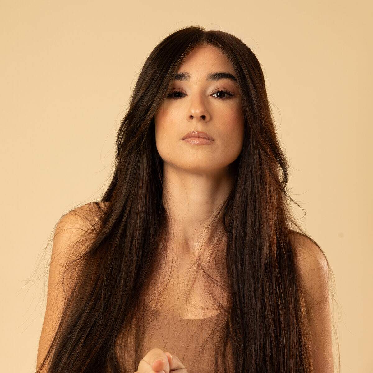 Perruque en cheveux naturel vierge - Longue 30 cm - brun foncé