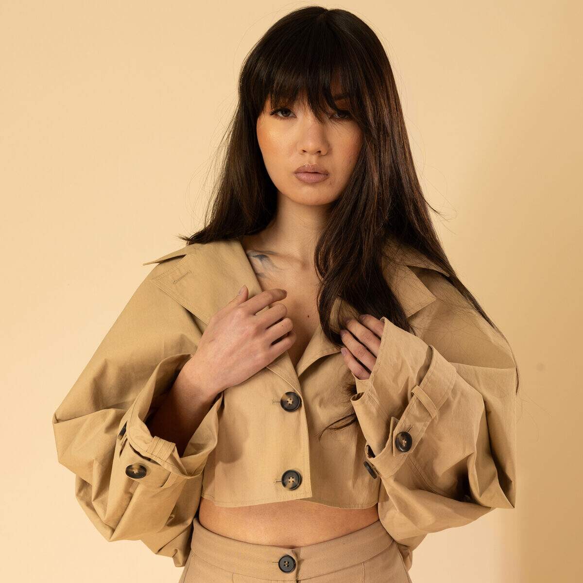 Perruque frange en cheveux naturel vierge - Longue 45 cm - brun foncé