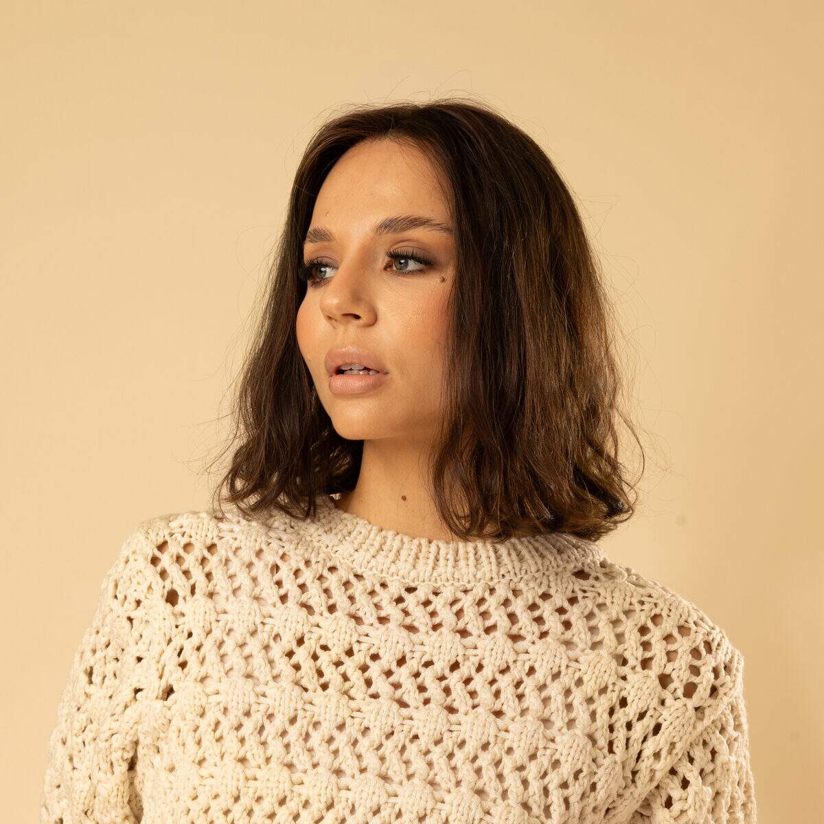 Perruque en cheveux naturel vierge - Courte 15 cm - Chatain